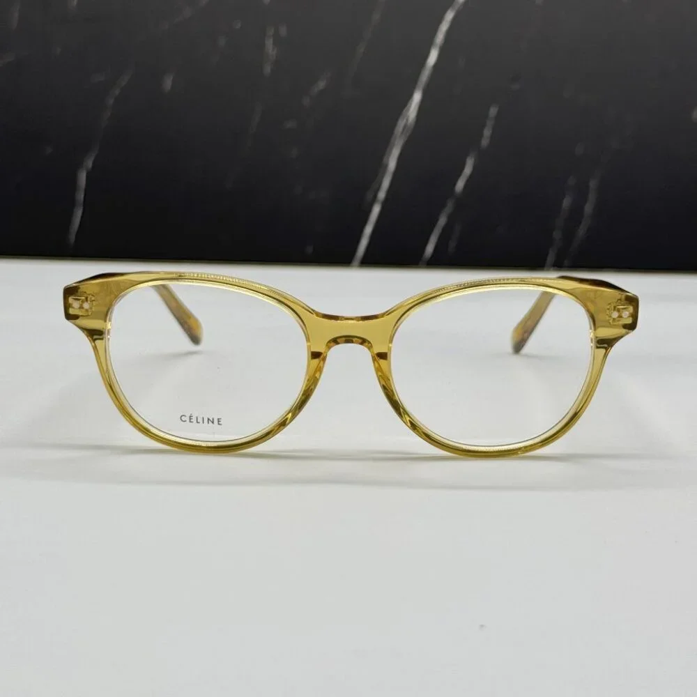 NEW CELINE CL50007I 039 GOLD ROUND UNISEX CELINE EYEGLASSES